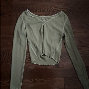 American Eagle Outfitters Sage Long Sleeve Top